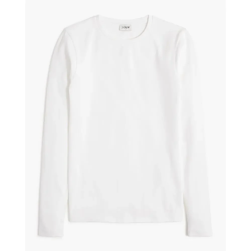 J.Crew Long-sleeve everyday tee Shirt Womens Basics White Crewneck Slim XL NWT